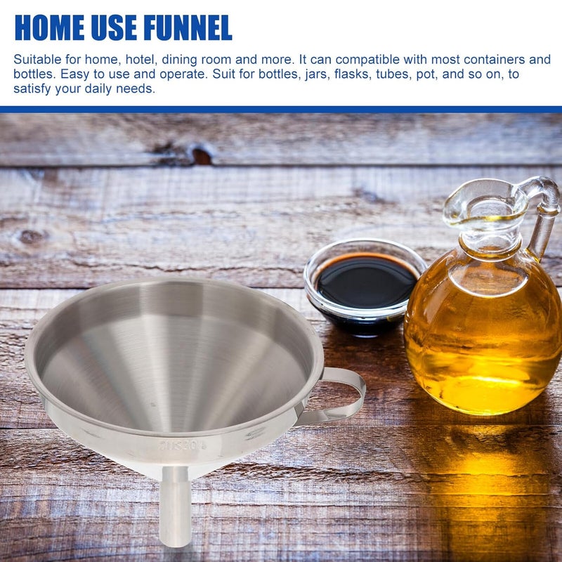 Stainless Steel Kitchen Funnel With Mesh Filter For Oil Wine Juice Bottle Filling - Image 5